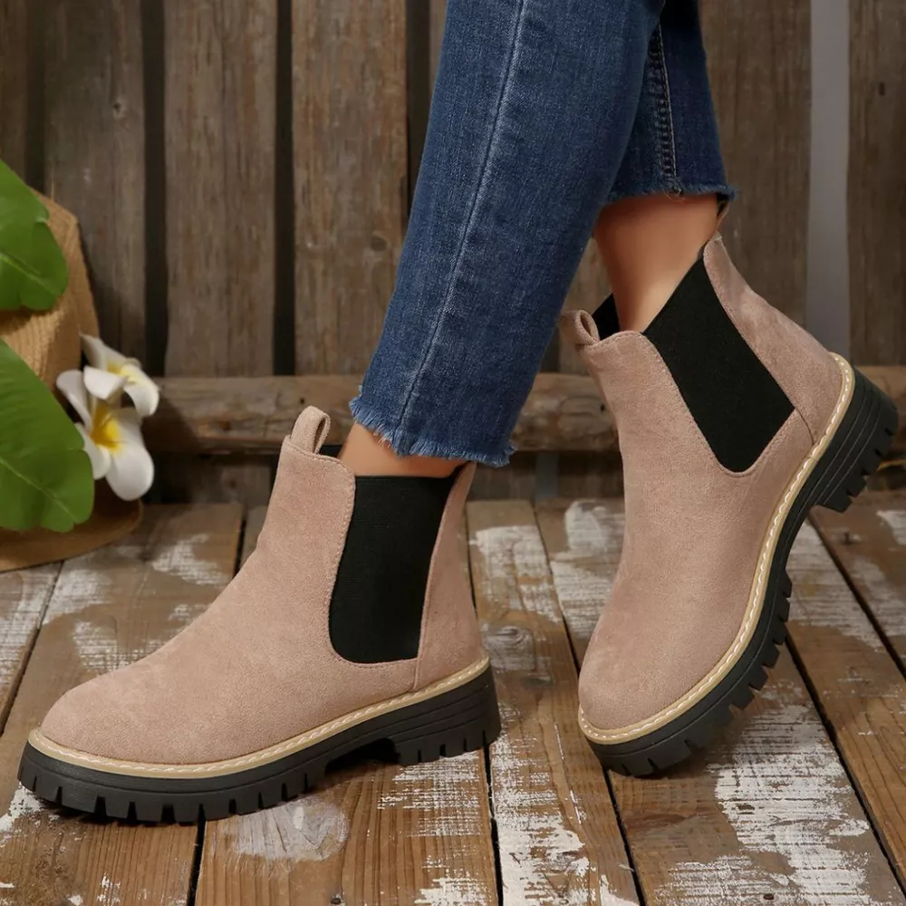 Round Toe Block Heels Boots, image 4