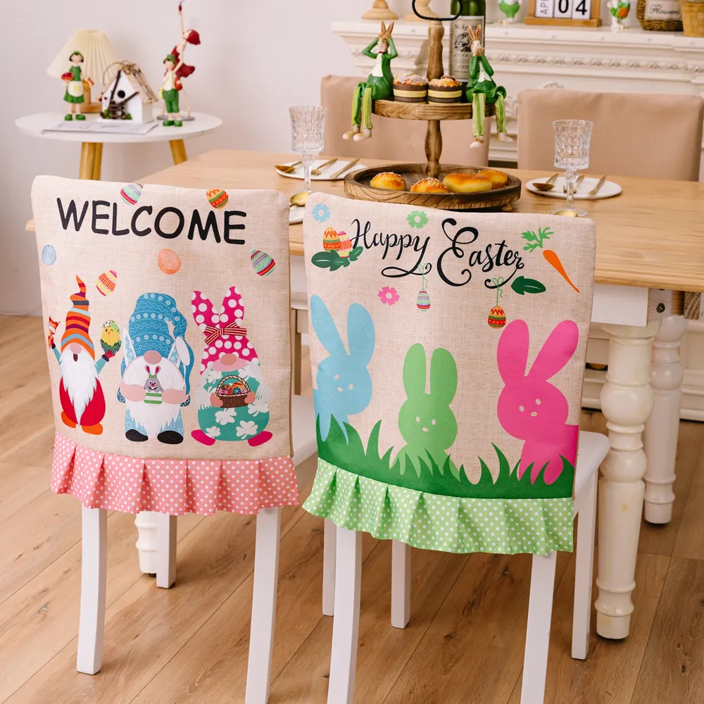 Easter Polka Dot Pleated Hem Chair Cover, image 3