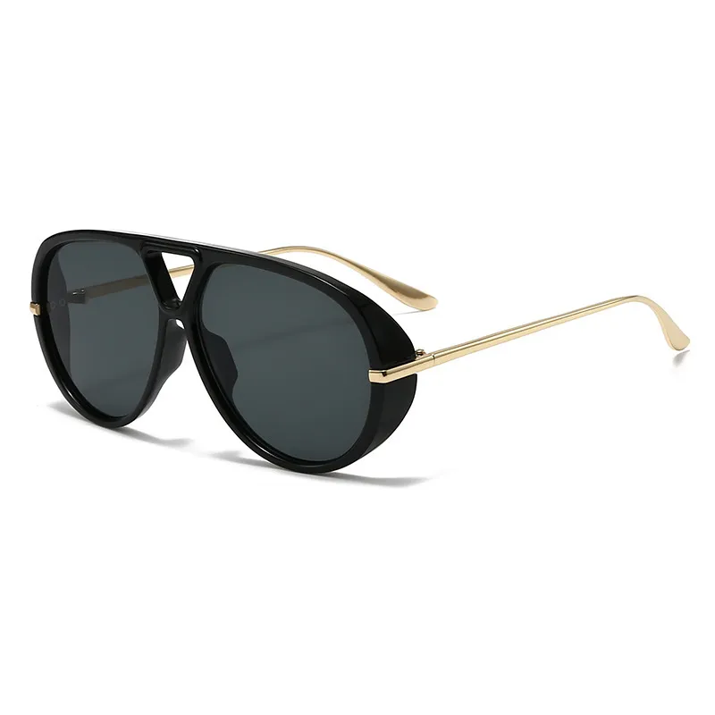 Aviator Fashion Sunglasses with Yellow Tinted Lenses, image 2