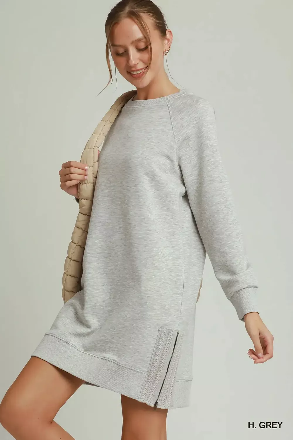 Side Crochet Zipper Detailed Dress, image 2