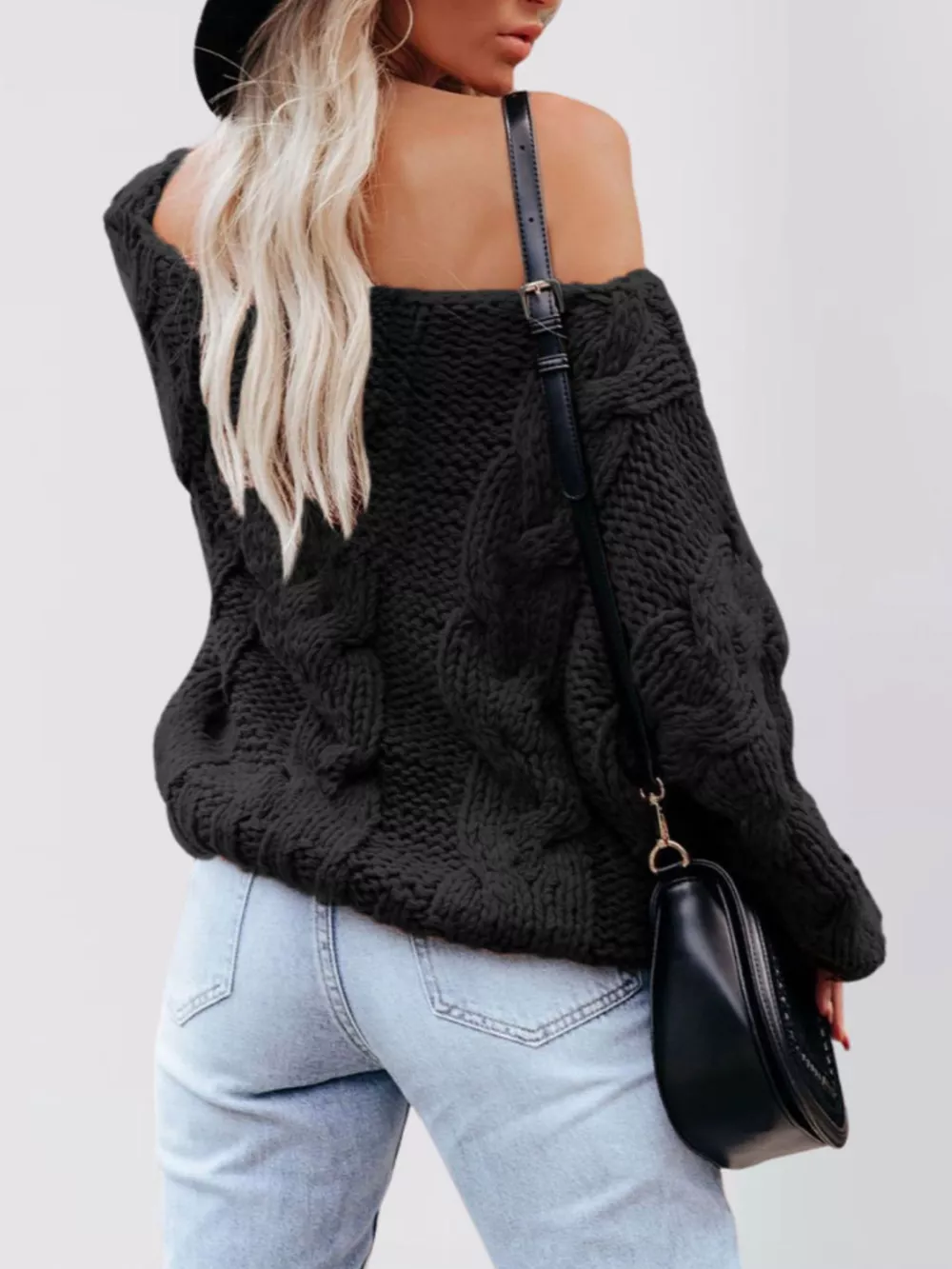 Chunky Cable Knit Long Sleeve Sweater, image 11
