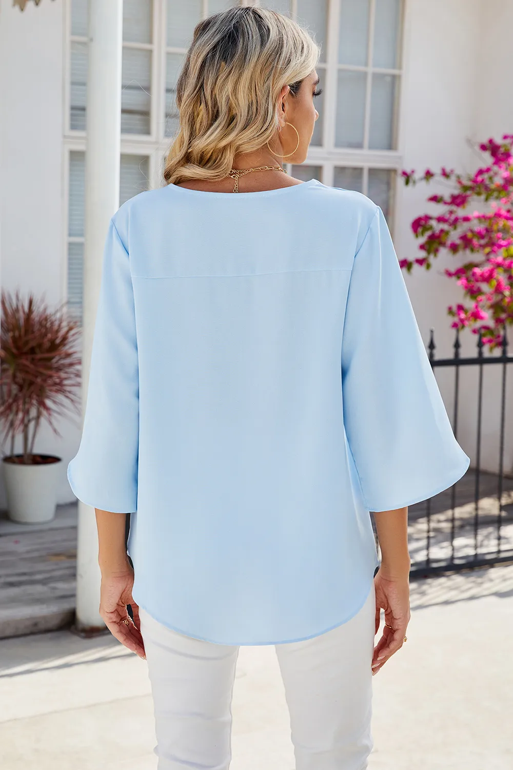 V-Neck Three-Quarter Sleeve Top, image 15