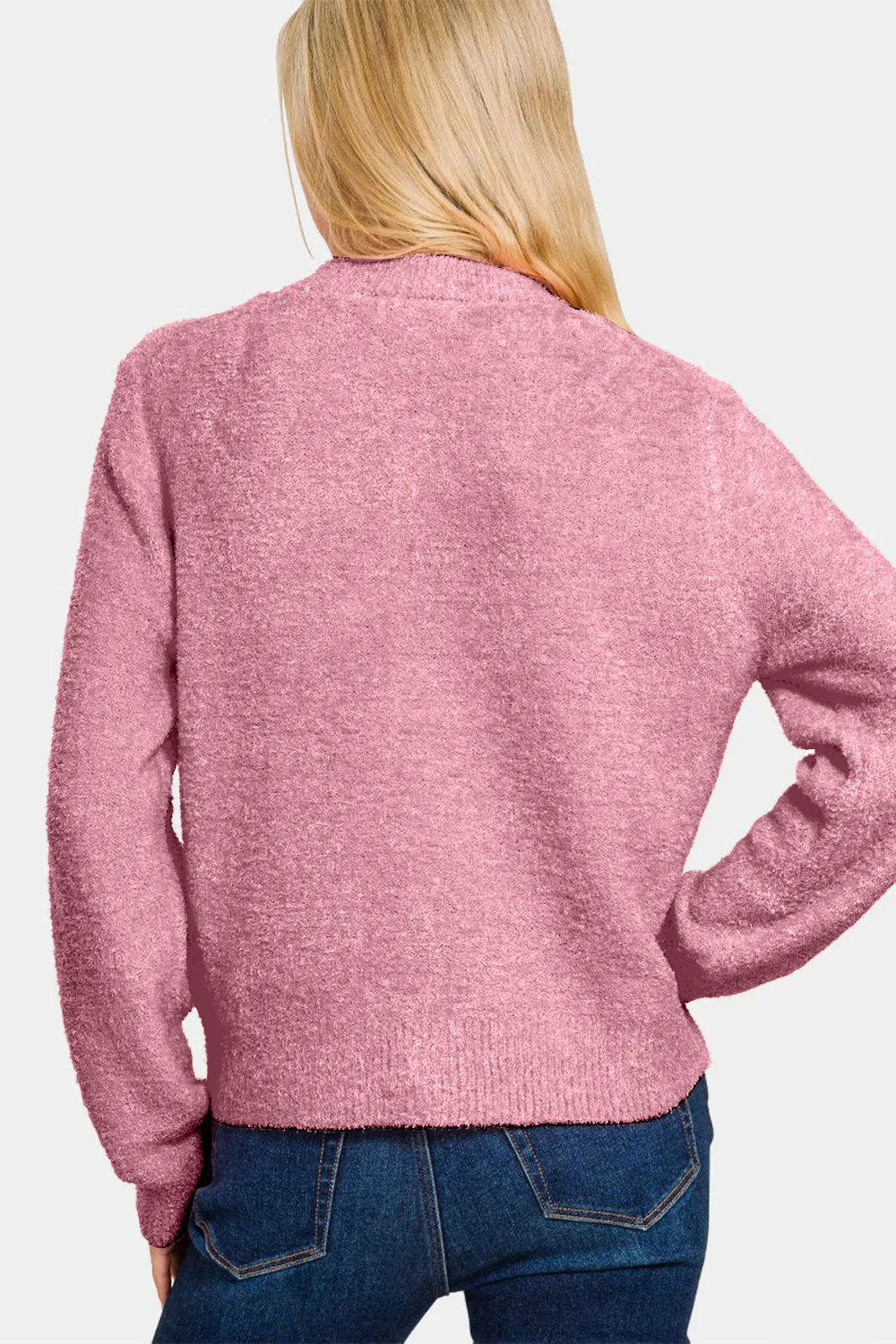 Button Down Long Sleeve Sweater Cardigan, image 2