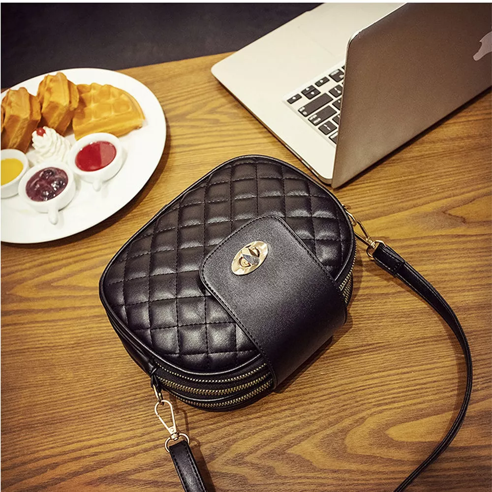 Quilted Turn-Lock Crossbody Bag, image 4