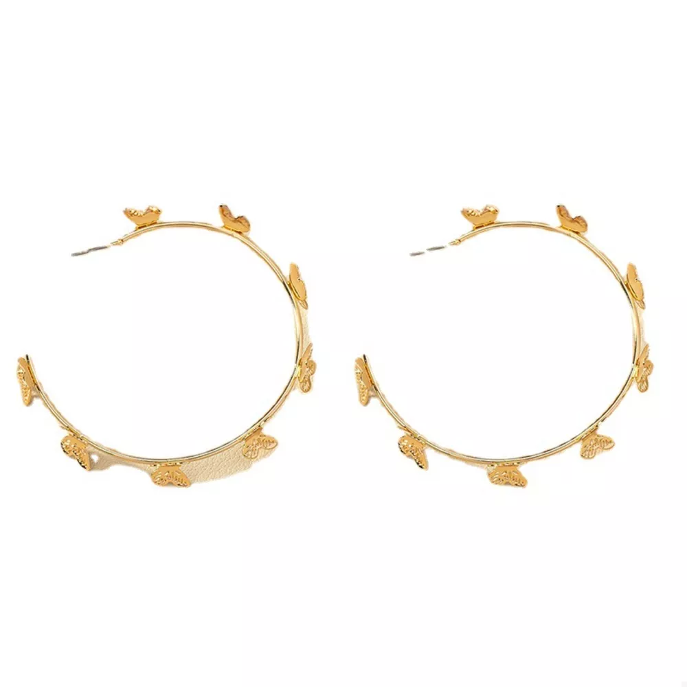 Butterfly Vine Hoop Earrings, image 3