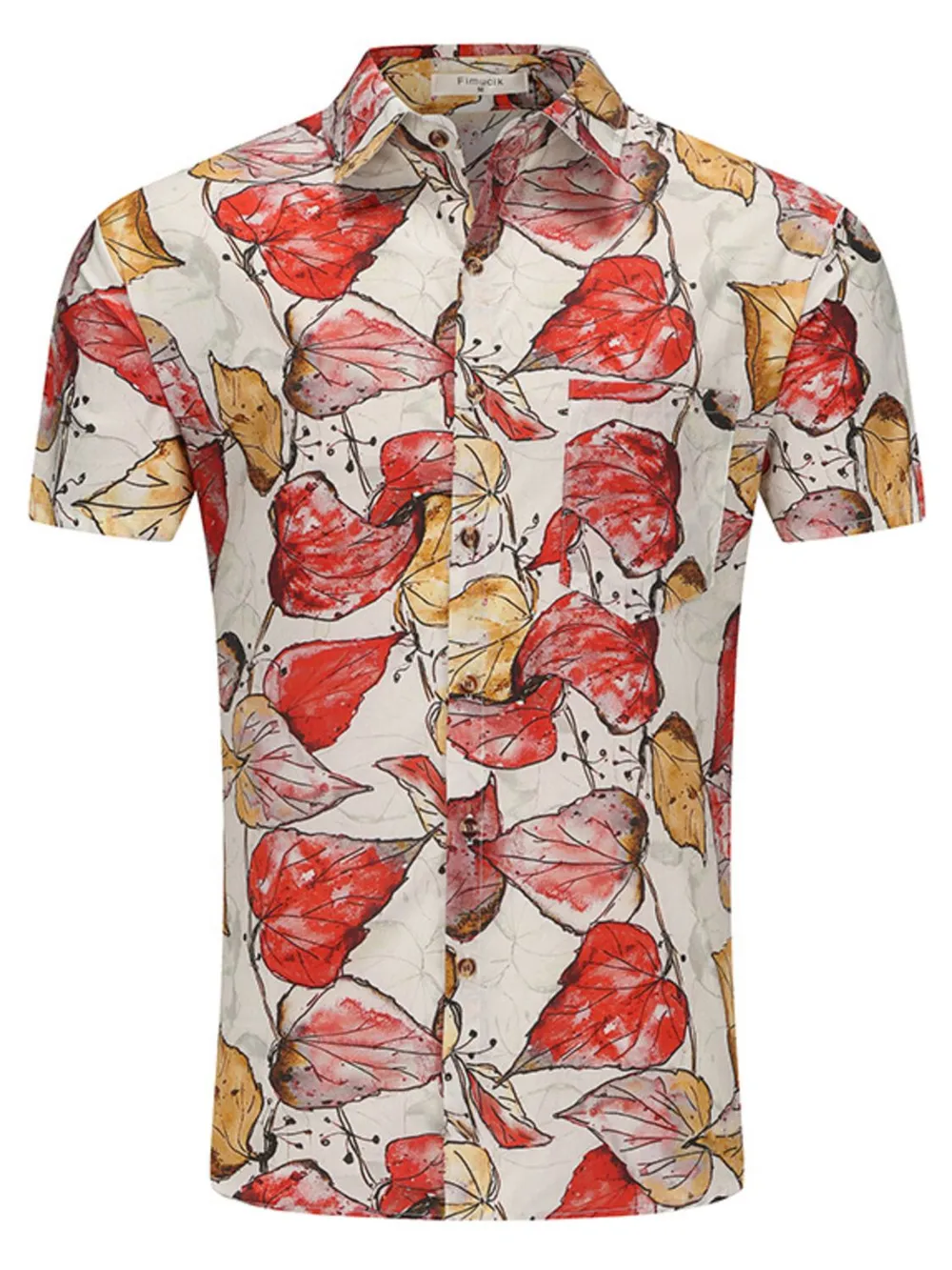 Men's Plus Size Printed Button Up Long Sleeve Shirt, image 2