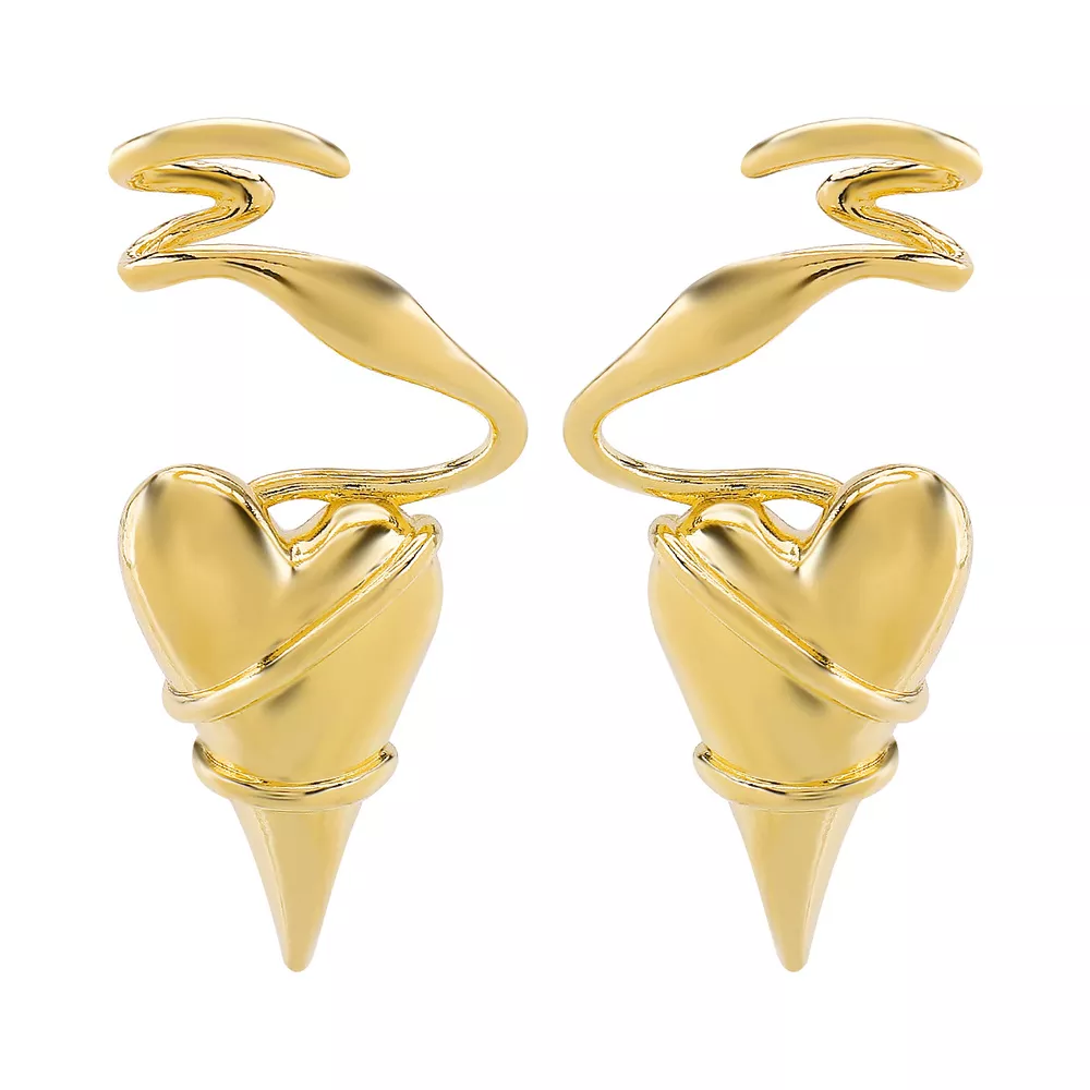 Heart-Shaped Twisted Wire Earrings, image 3