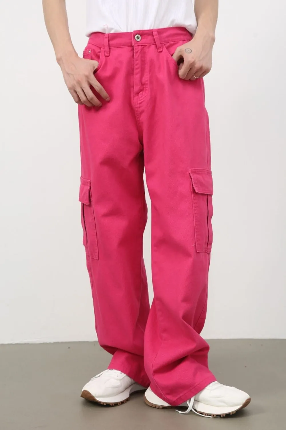 Men's Loose Jeans with Cargo Pockets, image 3
