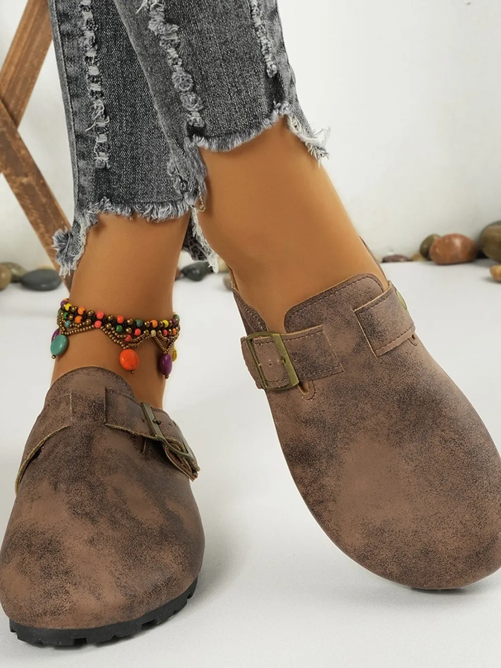 Round Toe Buckle Slip-Ons, image 10