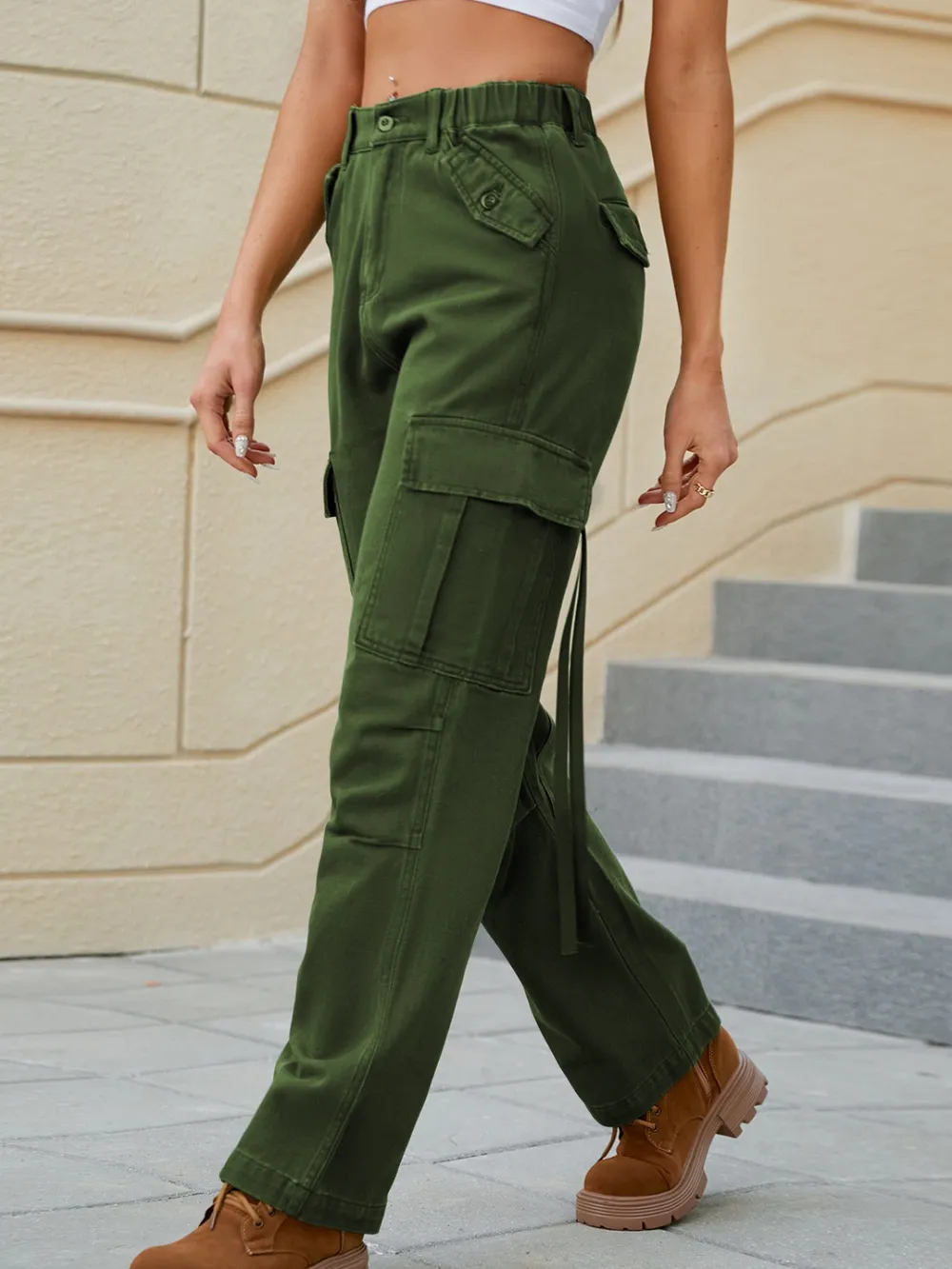 Mid-Rise Waist Straight Jeans with Pockets, image 3