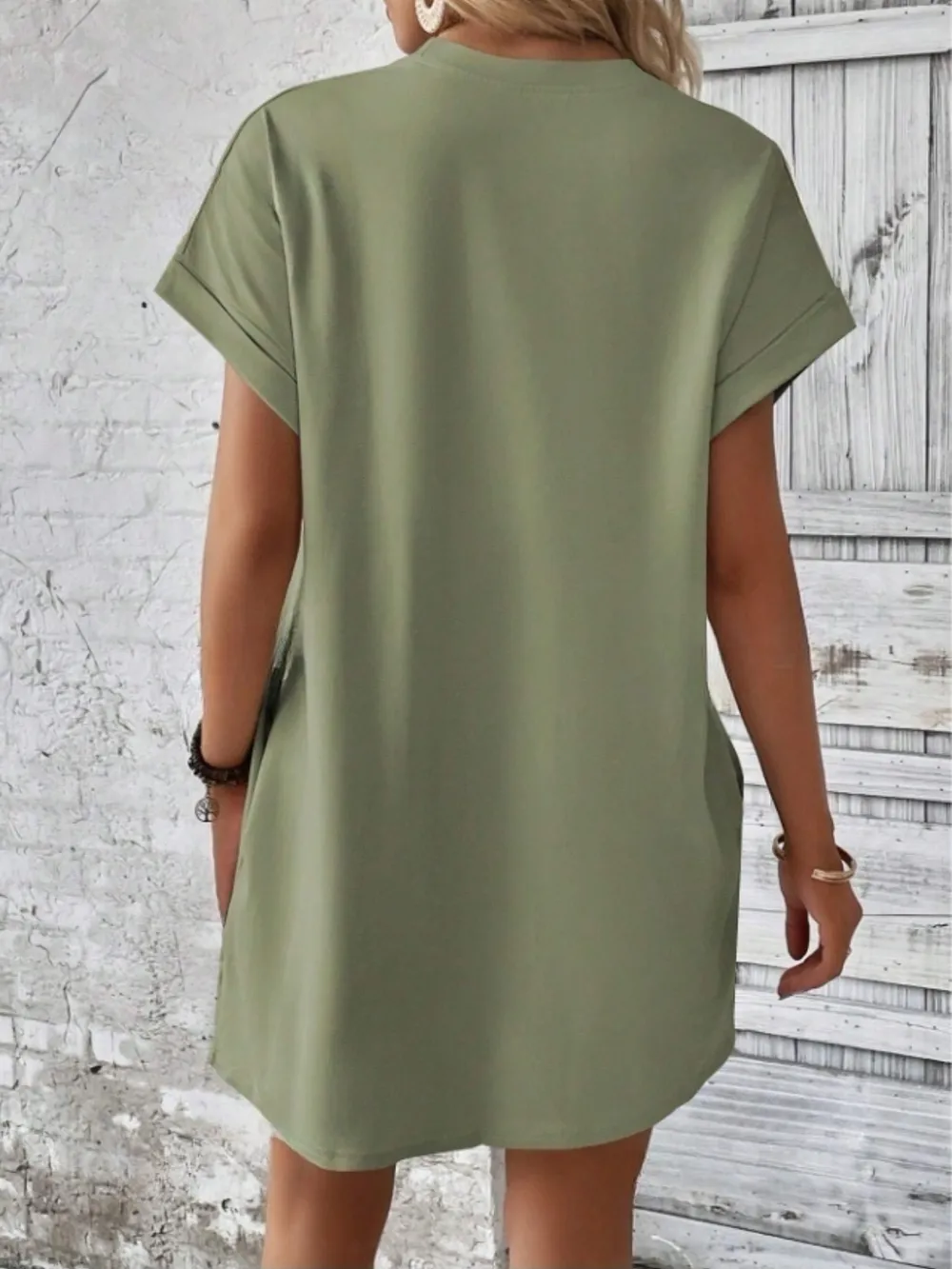 Short Sleeve Mini Tee Dress with Pockets, image 4