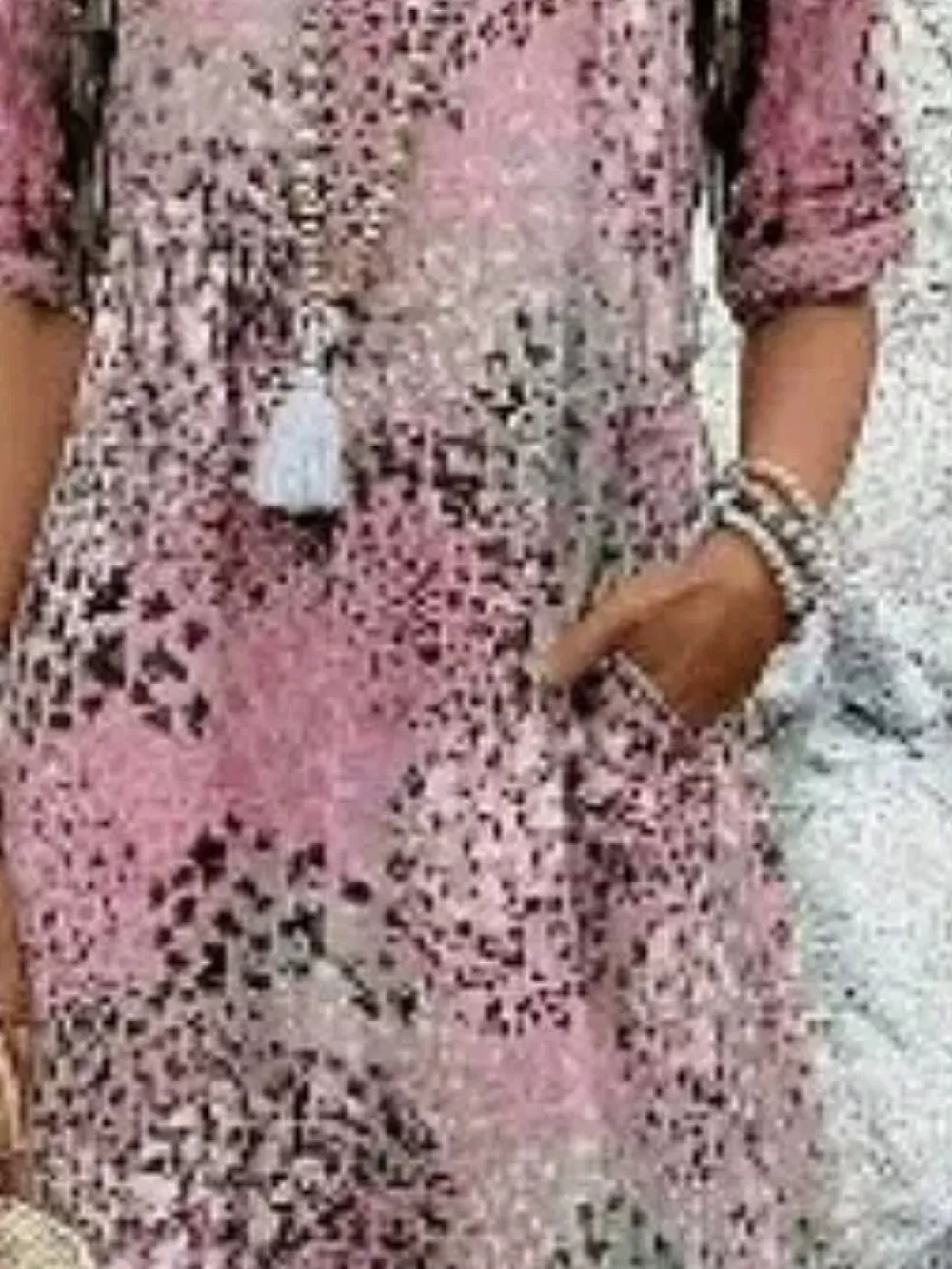 Full Size Printed V-Neck Half Sleeve Dress Plus Size, image 10
