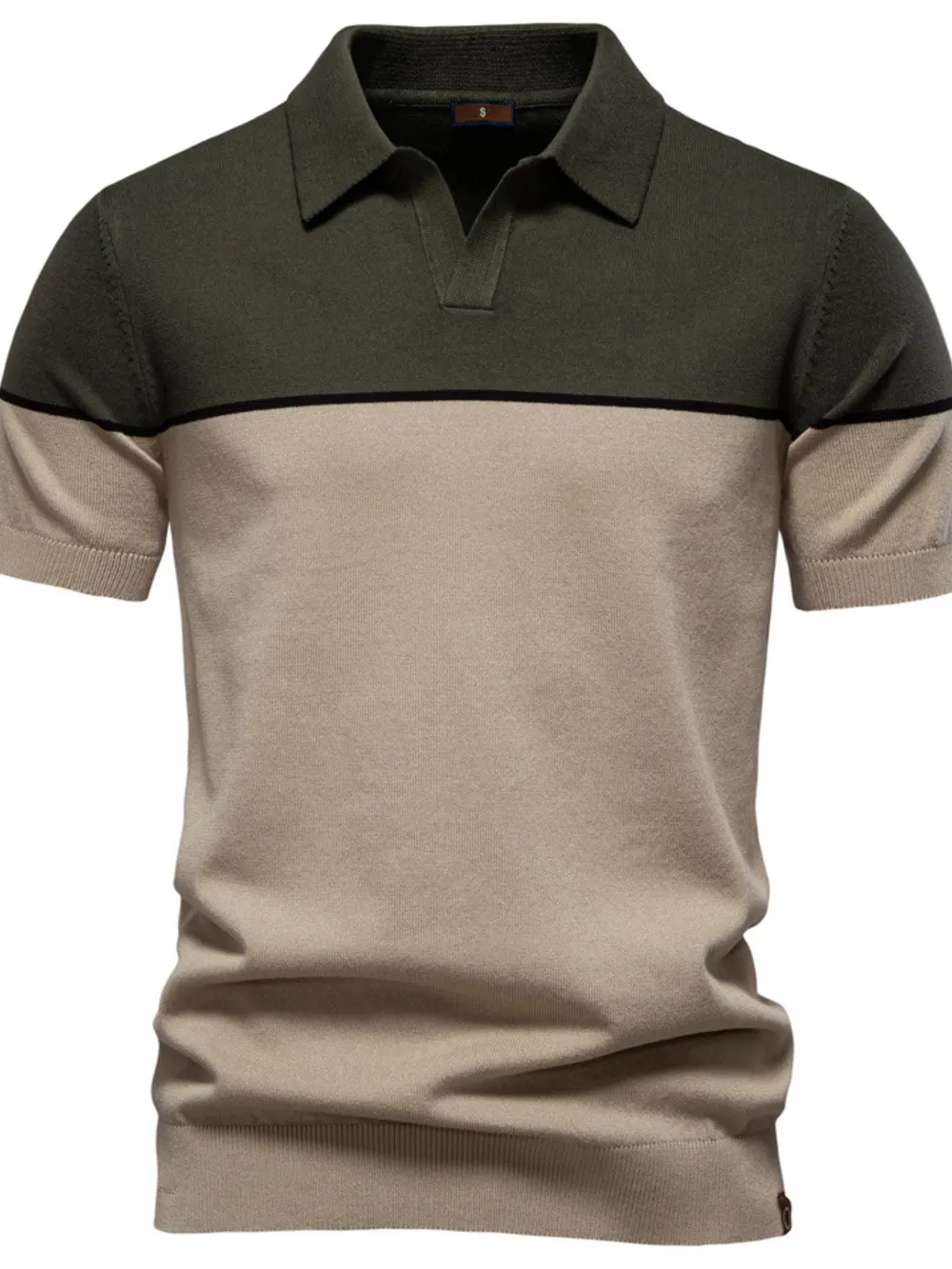 Men's Color Block Short Sleeve Knit Polo Shirt