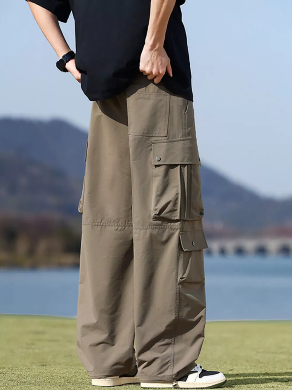 Men's Plus Size Loose Fit Multi-Pocket Cargo Pants, image 11