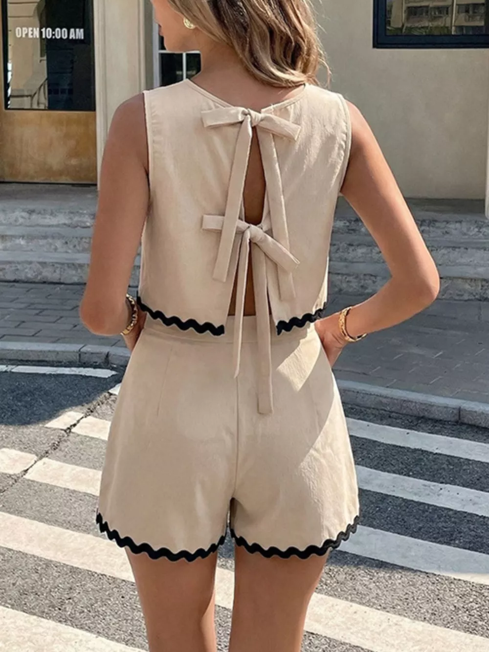 Scalloped Trim Tank and Shorts Set, image 2
