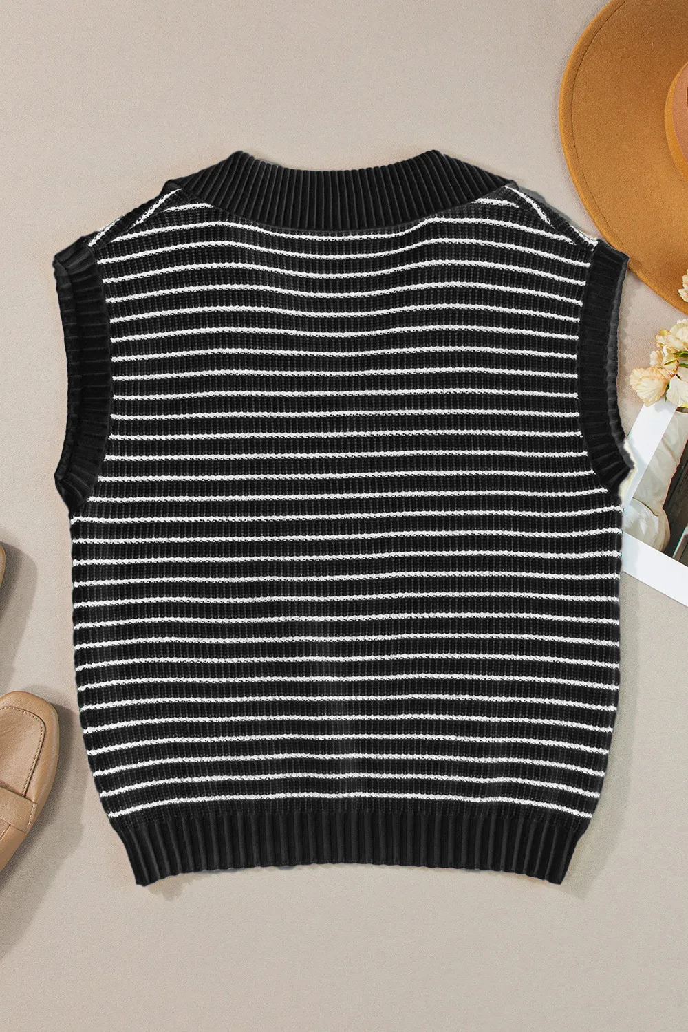 Striped Collared Neck Tank, image 2