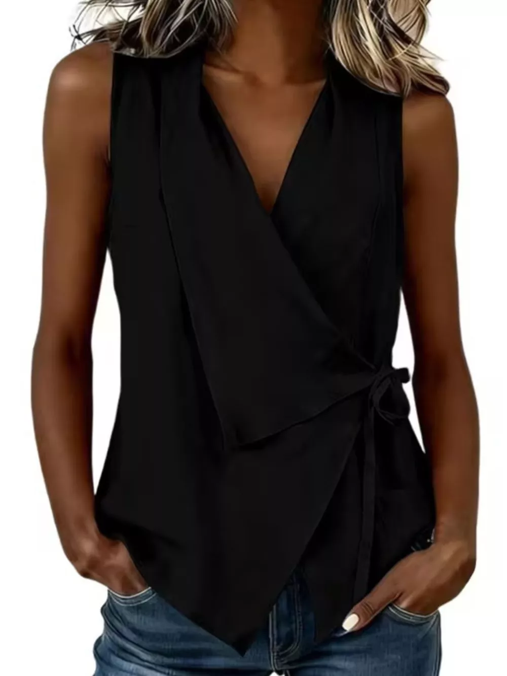 Tie Detail Sleeveless Top, image 7