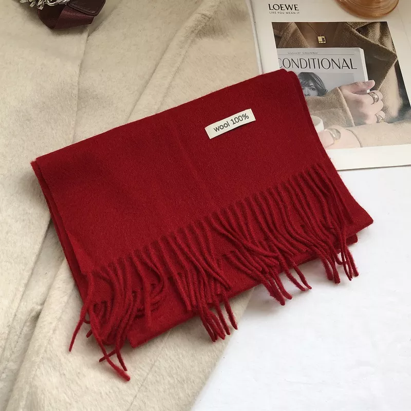 Pure Wool Cozy Tassel Knit Scarf, image 3