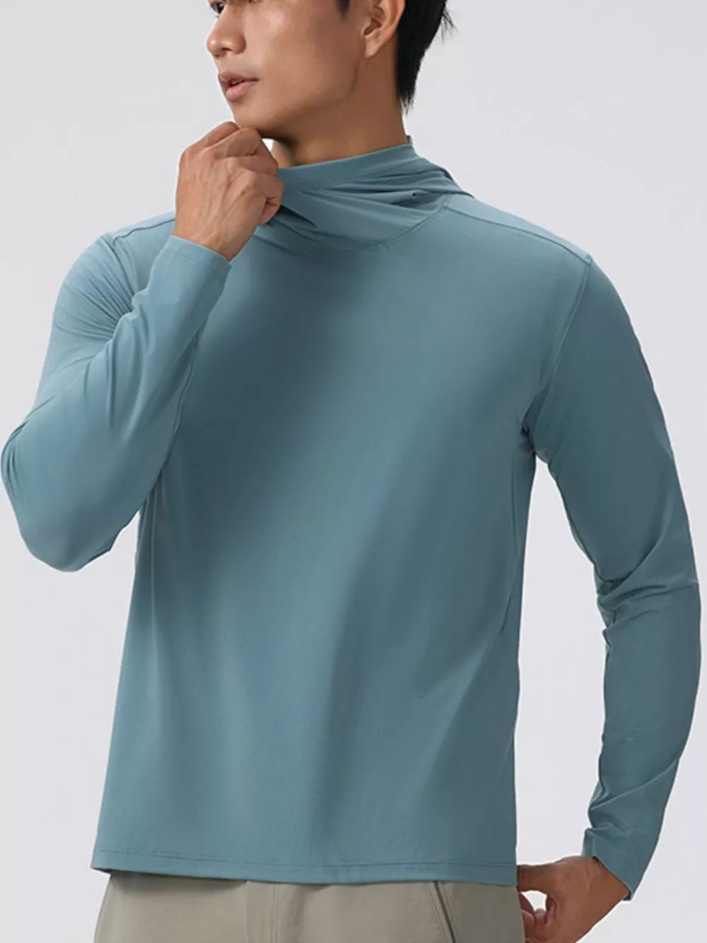 Men's Solid Color Long Sleeve Hoodie, image 3