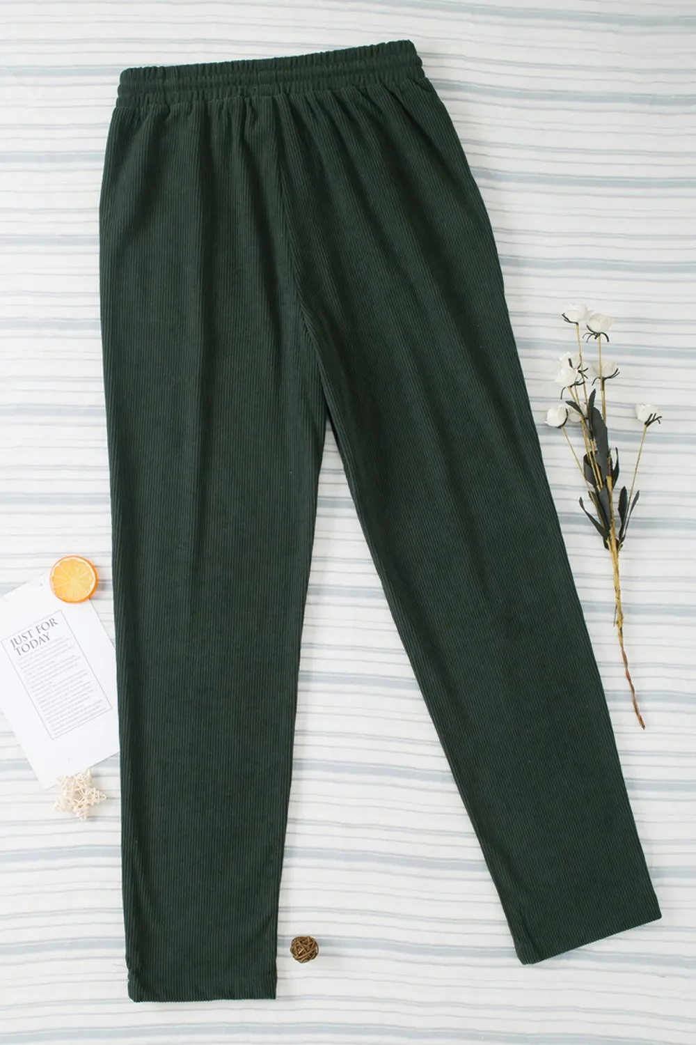 Drawstring Straight Pants with Pockets, image 6