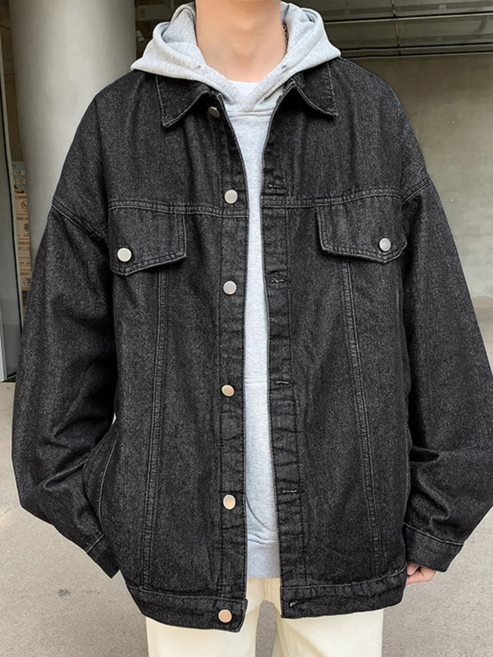 Men's Full Size Button Up Long Sleeve Denim Jacket Plus Size, image 5