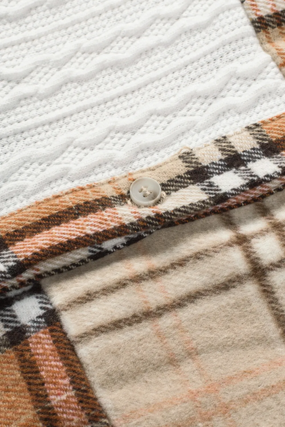Plaid Button Up Long Sleeve Shacket, image 4