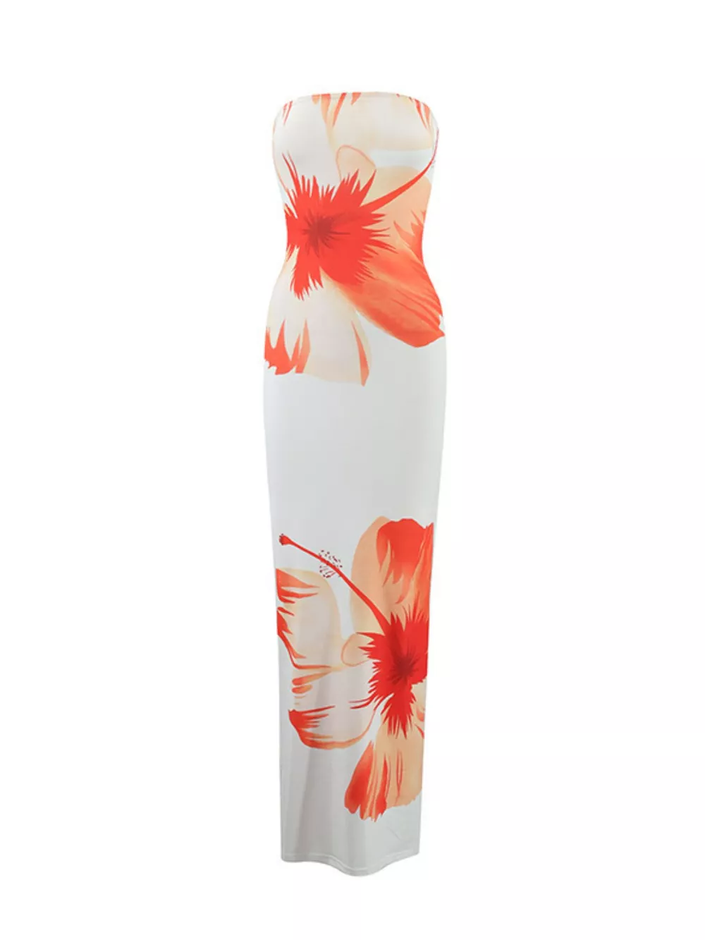 Floral Print Strapless Bodycon Maxi Dress, image 2