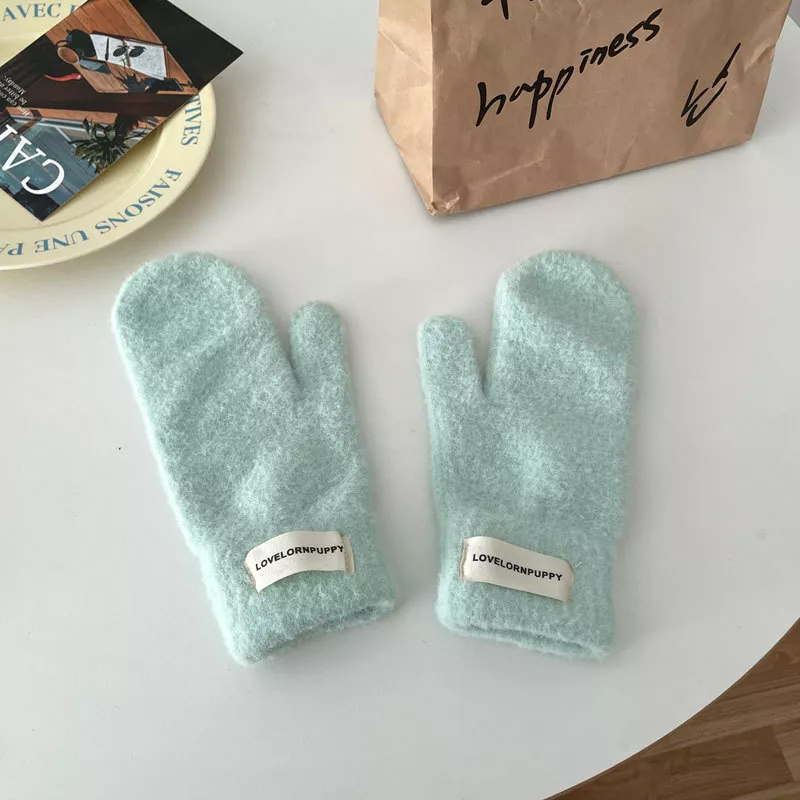 Warm Plush Knitted Mitten Gloves, image 3
