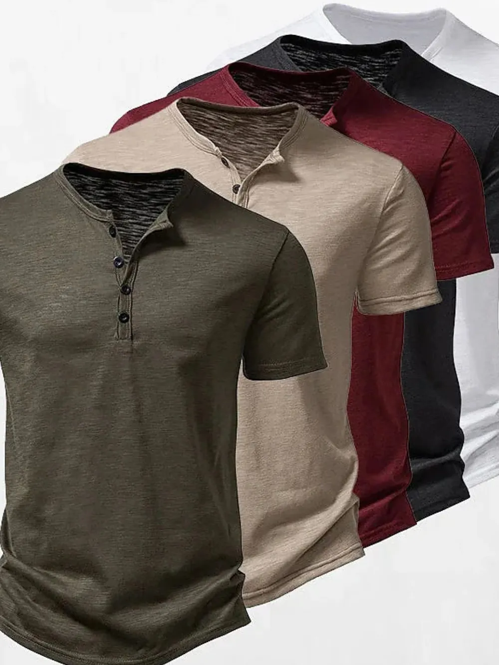 Men's Full Size Button Detail Short Sleeve Polo Plus Size, image 3