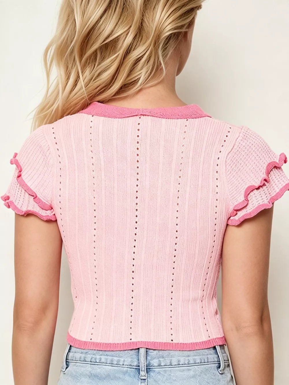 Peter Pan Collar Short Sleeve T-Shirt, image 4