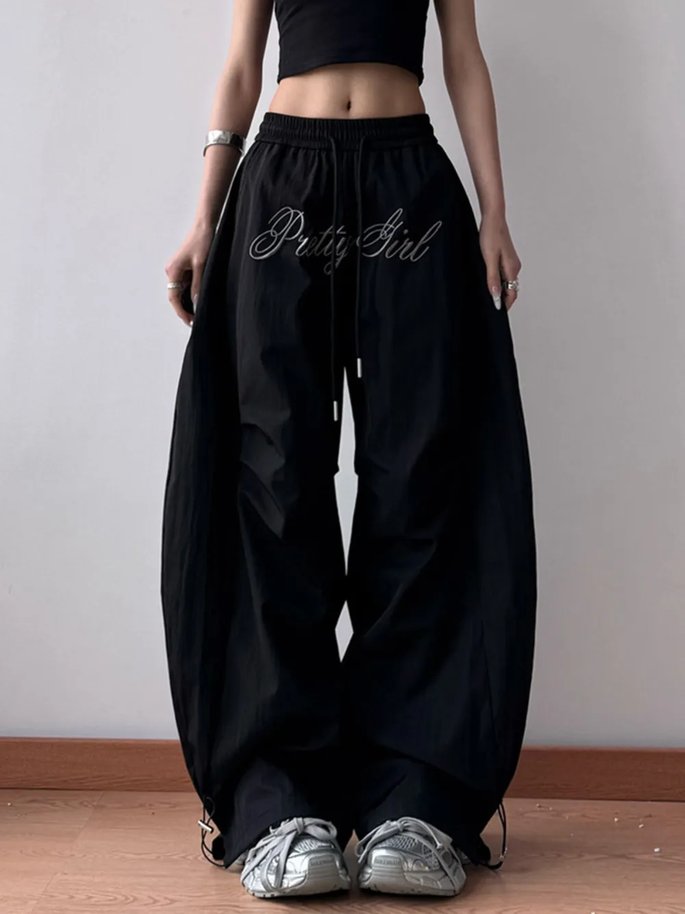 Drawstring Oversized Wide Leg Casual Pants, image 8