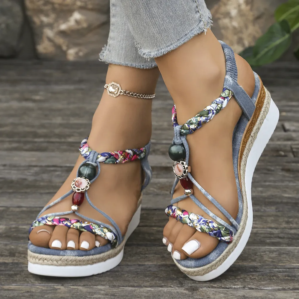 Open Toe Platform Wedge Sandals, image 2