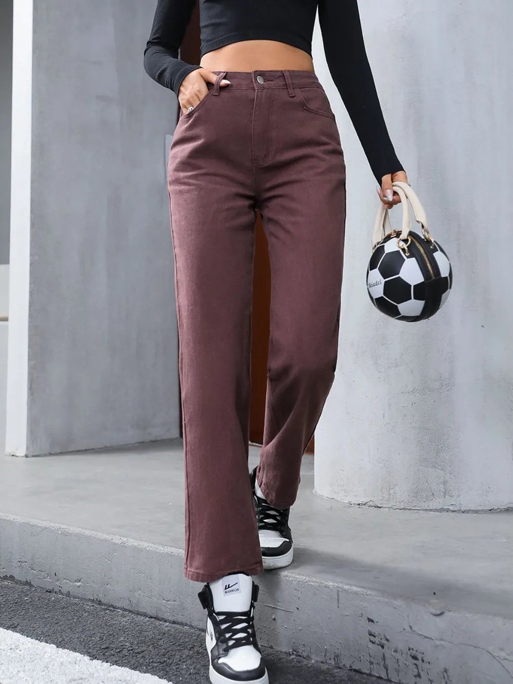 Straight Leg Jeans with Pockets, image 5