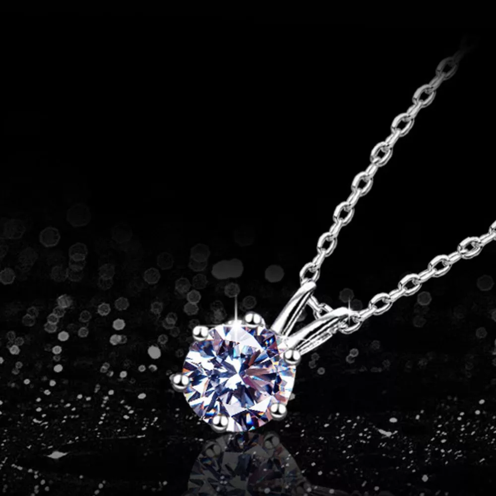 2 Carat Moissanite 925 Sterling Silver Pendant Necklace, image 6