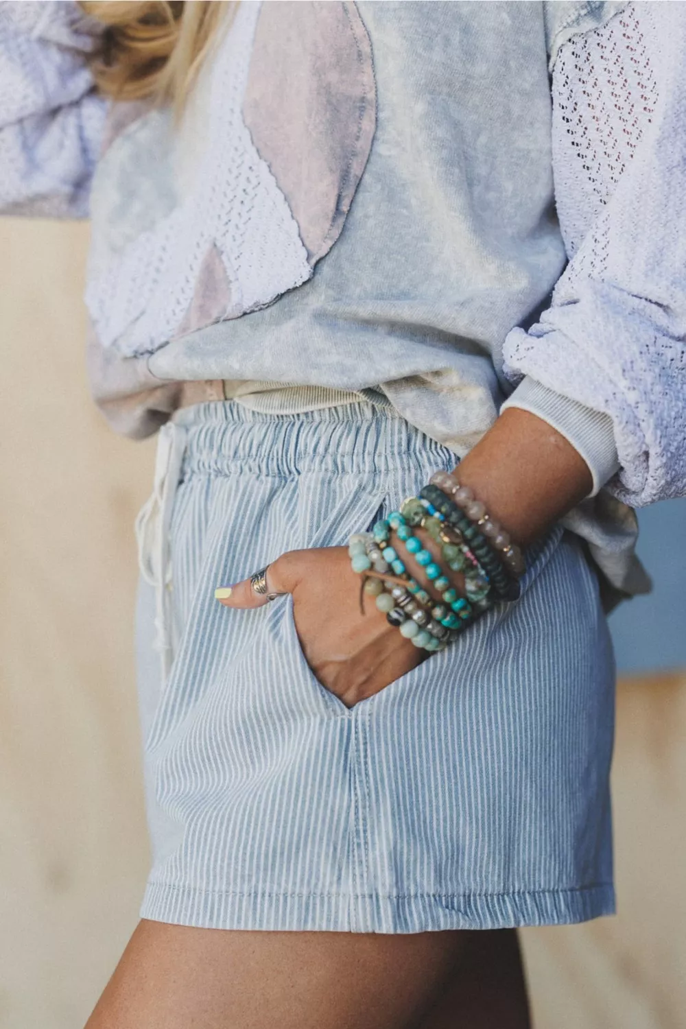 Drawstring Striped Shorts, image 6