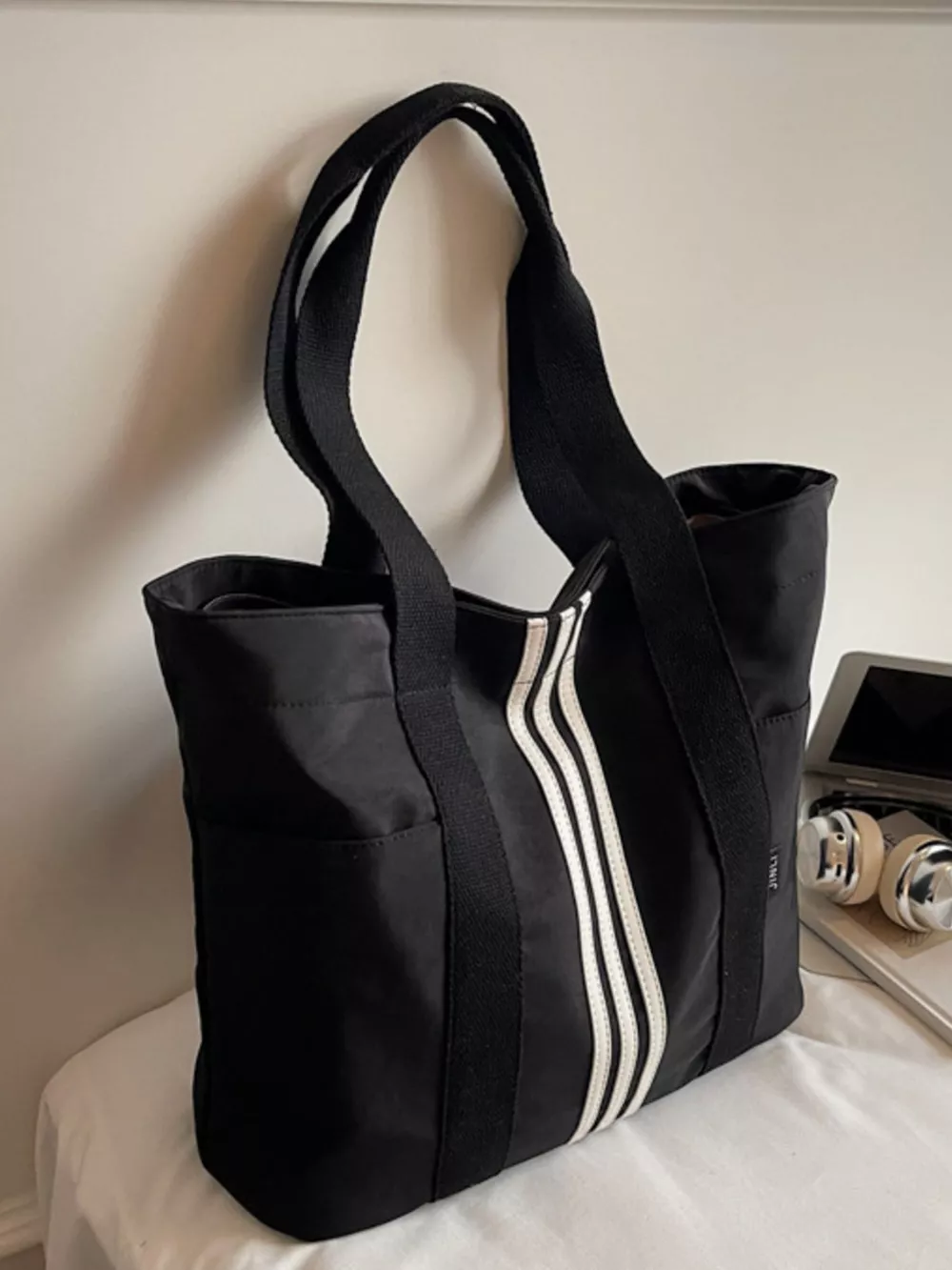 Lightweight Striped Tote Bag, image 3