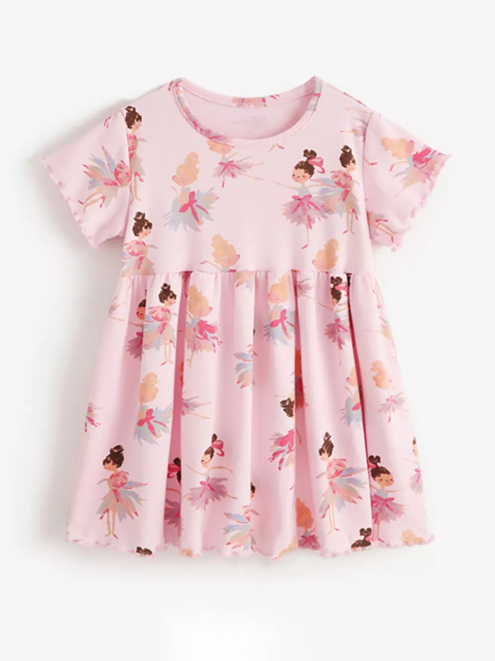 Children's Ballerina Print Short Sleeve Dress, image 2
