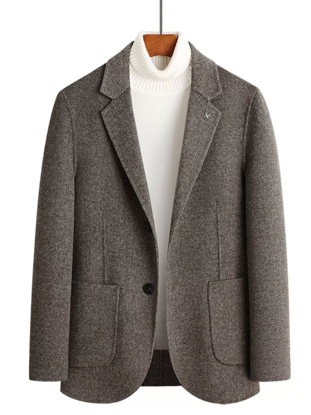 Men's Plus Size One Button Long Sleeve Blazer, image 2