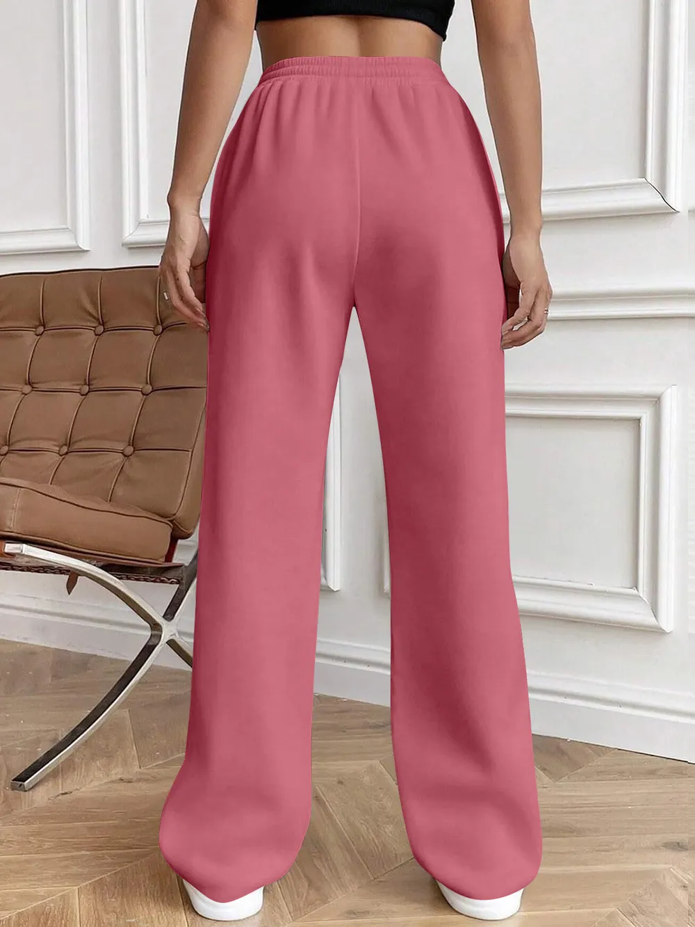 Drawstring Elastic Waist Pants with Pockets, image 14