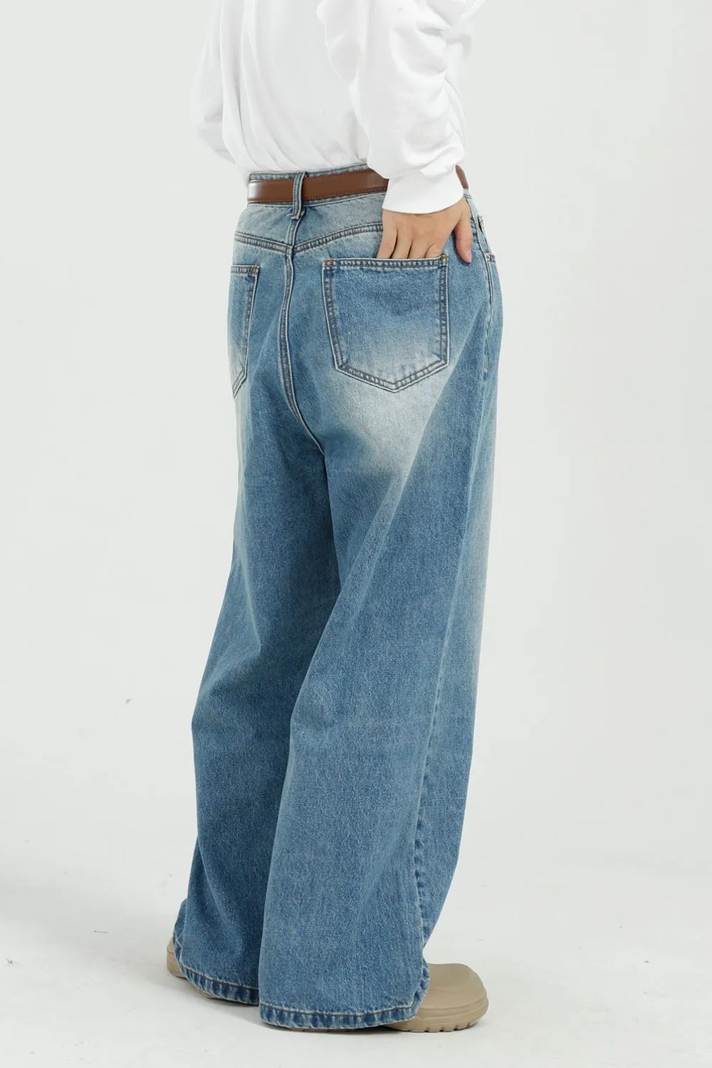 Wide Leg Jeans with Pockets, image 3