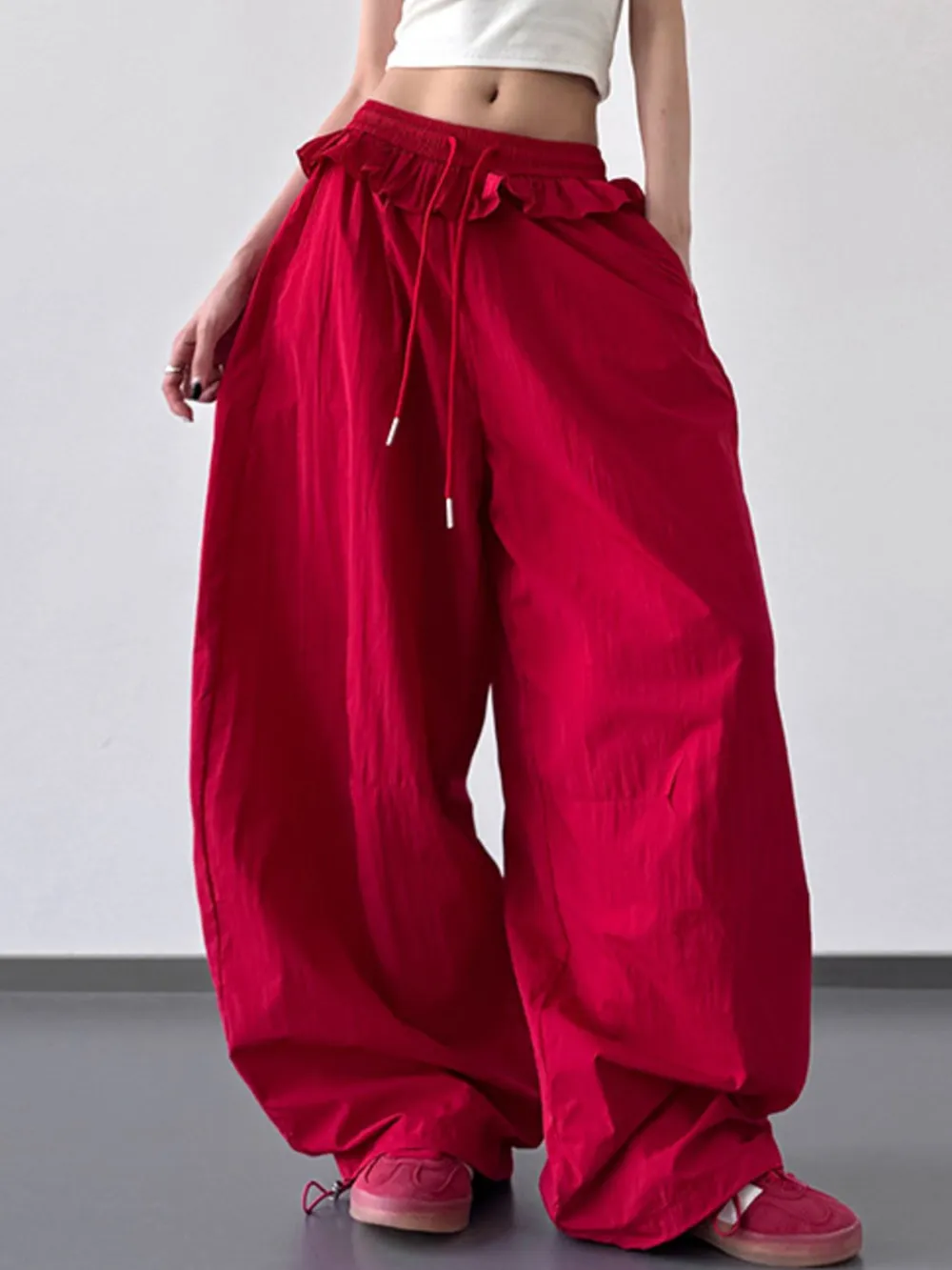 Drawstring Wide Leg Pants, image 7