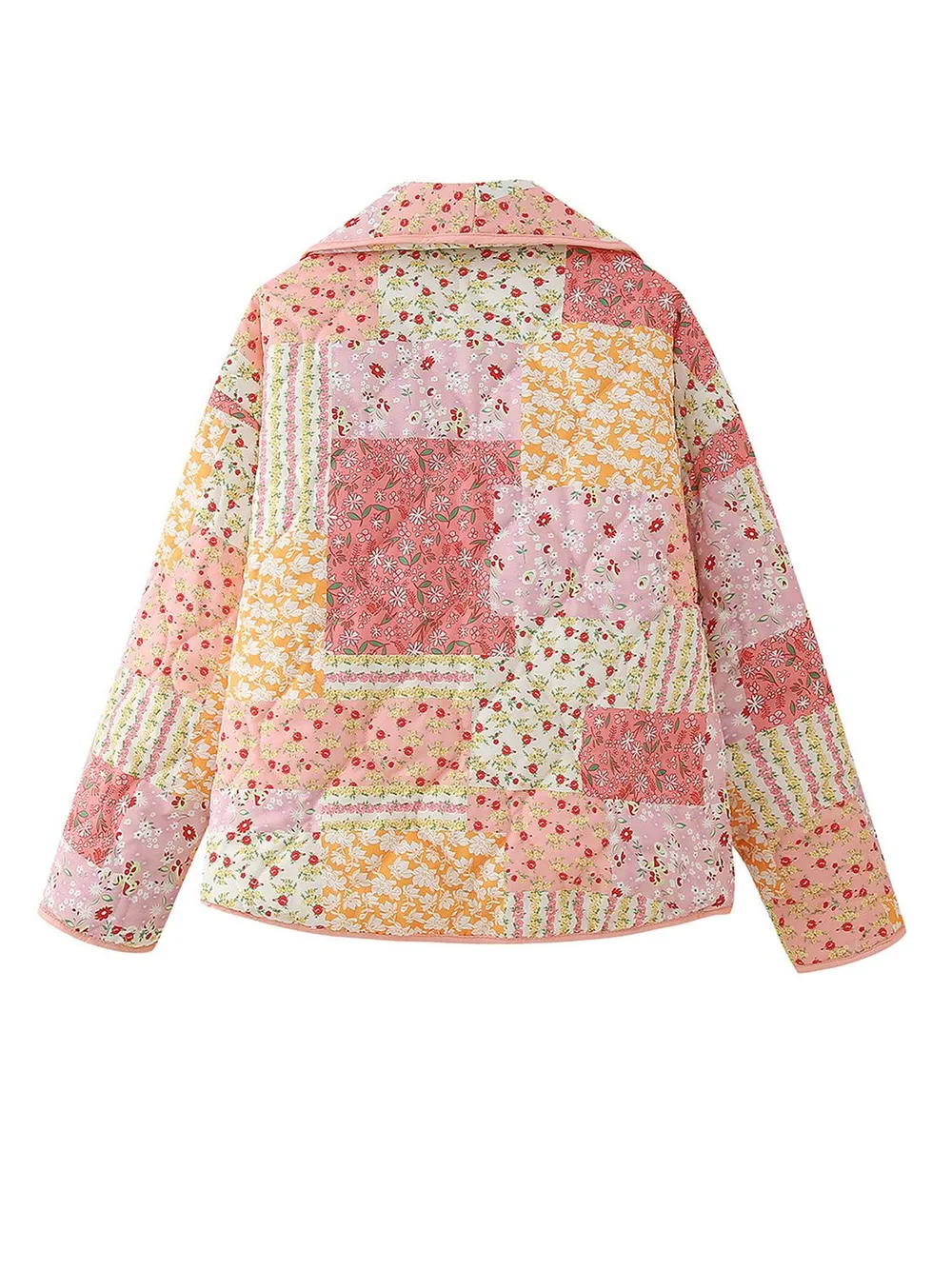 Printed Patchwork Open Front Cardigan with Pockets, image 11