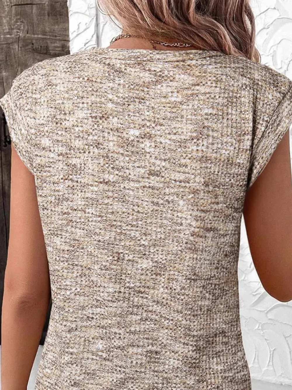Round Neck Knit Cap Sleeve Top, image 11
