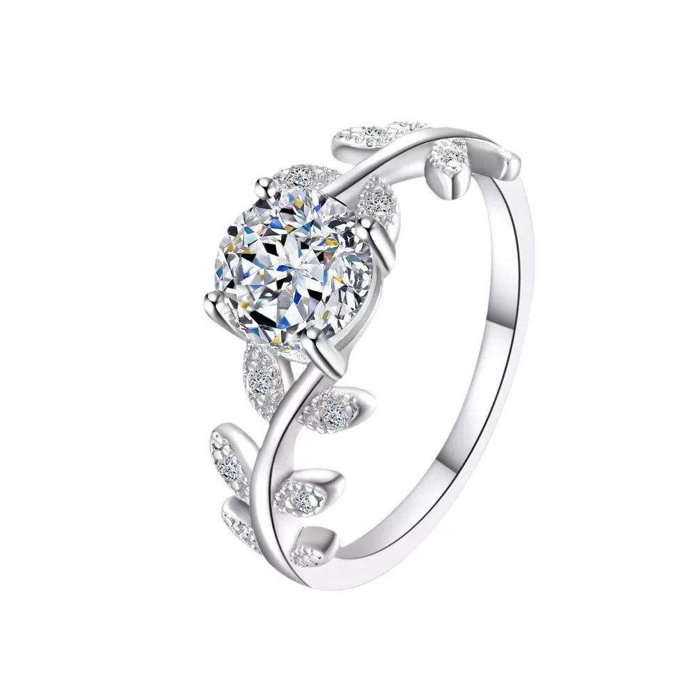 1 Carat Moissanite 925 Sterling Silver Leaf Ring, image 6