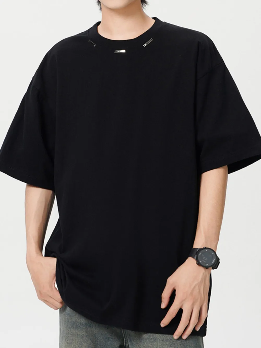 Men's Plus Size Oversized Crew Neck Short Sleeve T-Shirt
