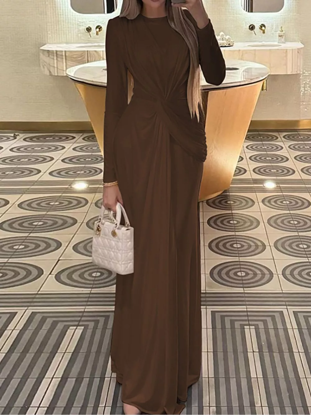 Twisted Long Sleeve Maxi Dress, image 27