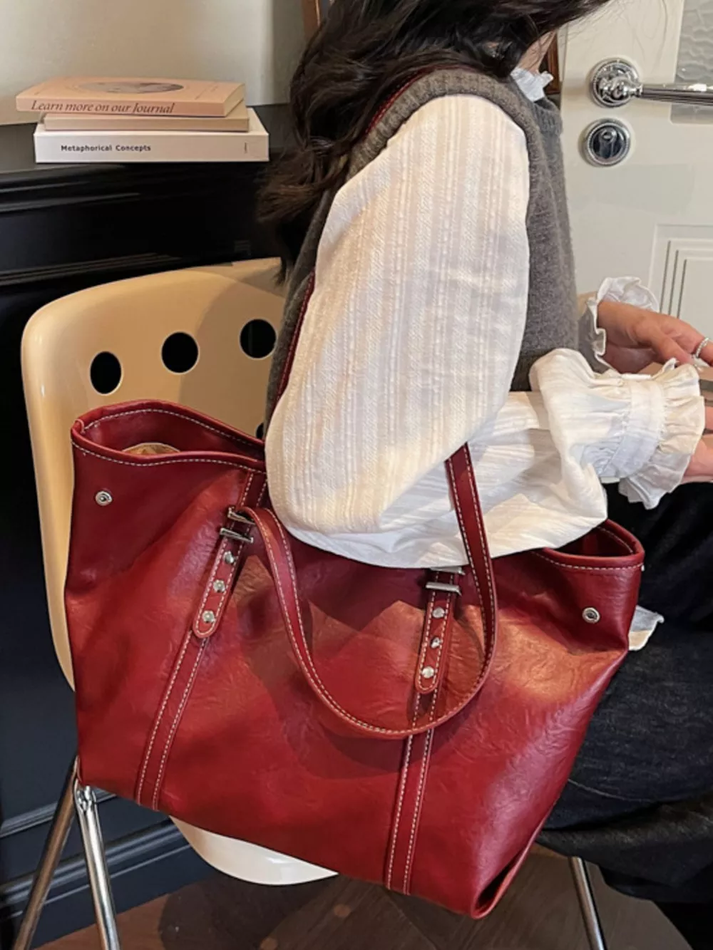 Vintage Style Large Capacity Tote Bag, image 4