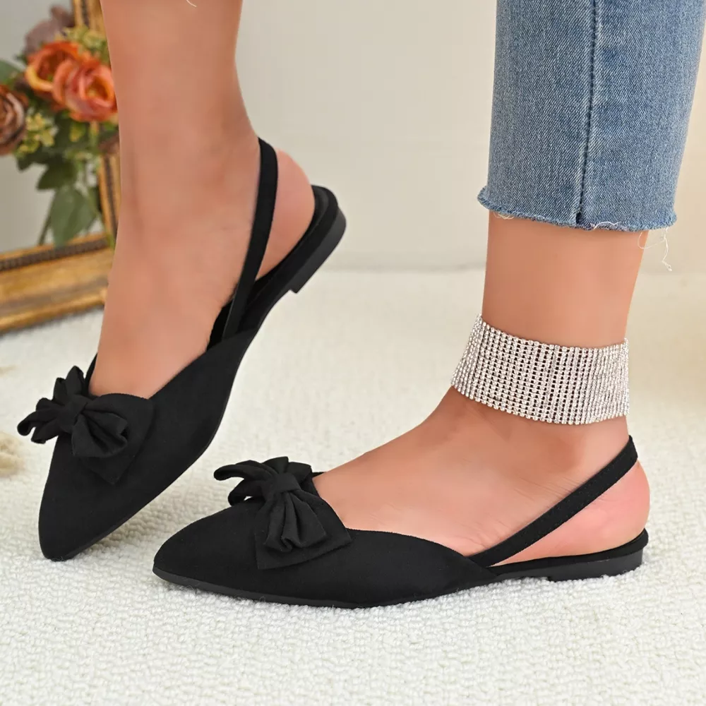 Bow-Decorated Slingback Sandals, image 3
