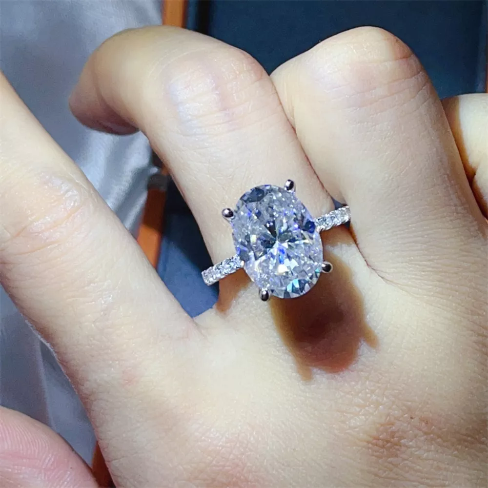 8 Carat Moissanite 925 Sterling Silver Ring, image 2