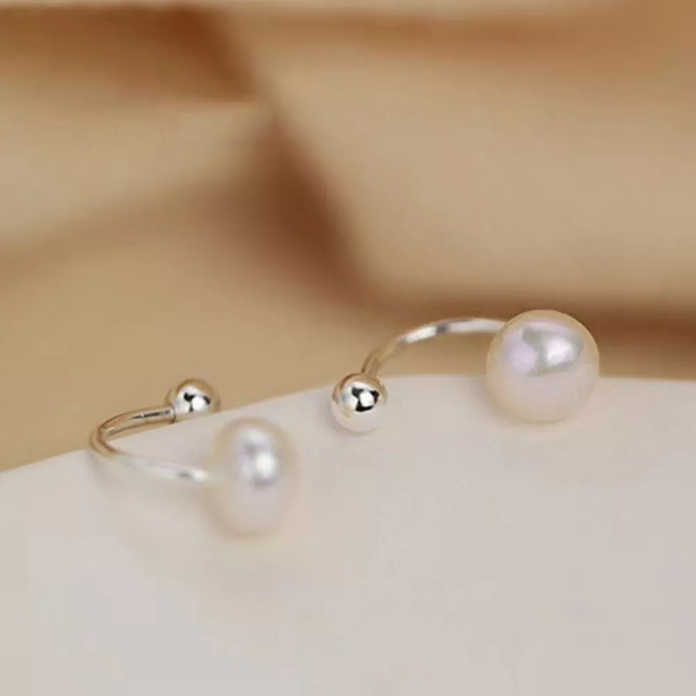 925 Sterling Silver Pearl Stud Earrings, image 3